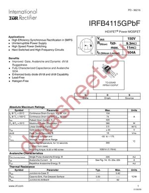 IRFB4115GPBF datasheet  